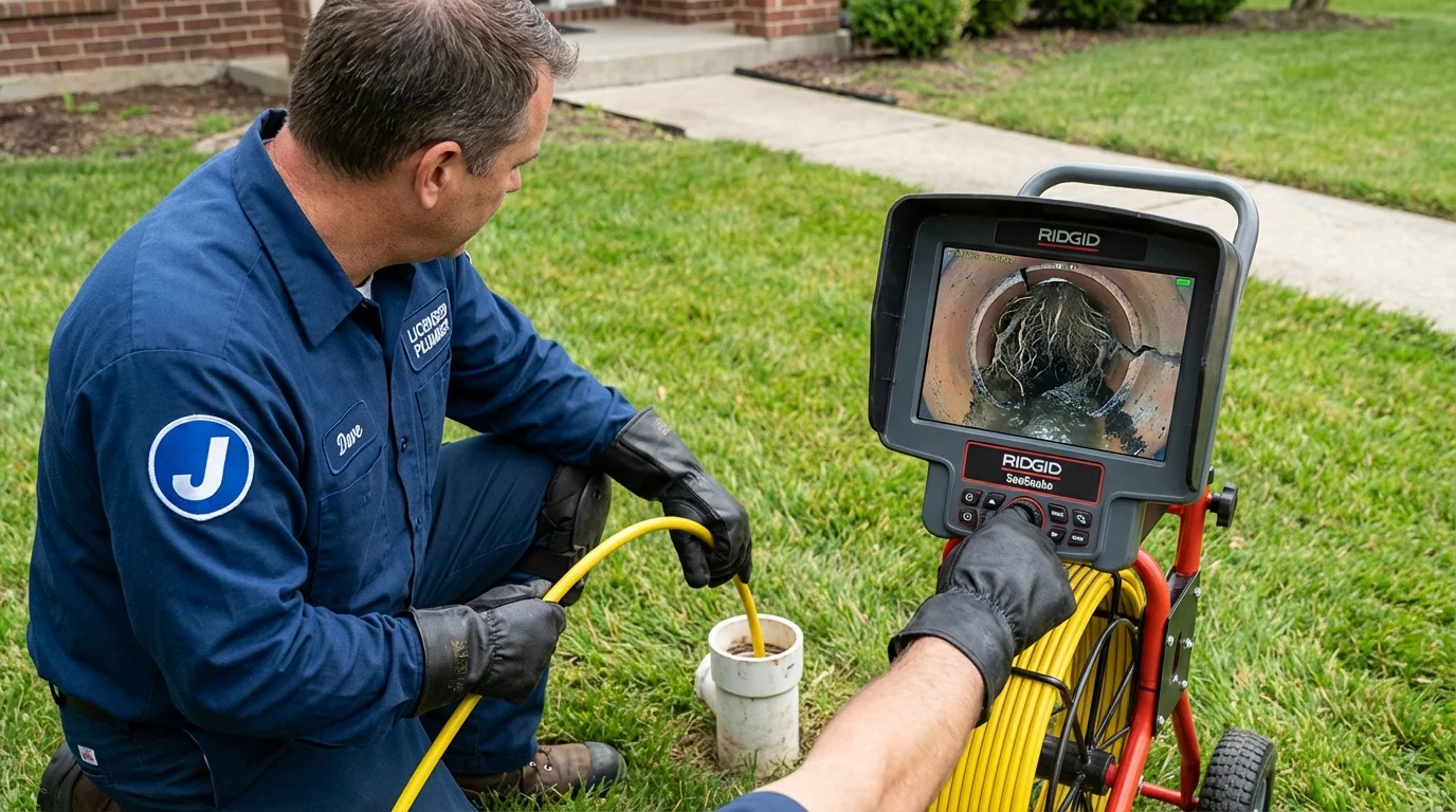 Sewer camera inspection being performed by Johns Plumbing LLC in Gardnerville